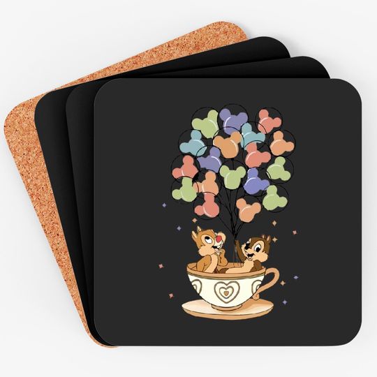 Disney Chip And Dale Teacup Balloons Coasters, Double Trouble Coasters