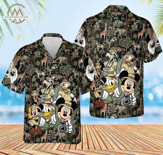 Disney Safari Hawaiian Shirt, Animal Kingdom Shirt, Mickey Safari Trip Shirt