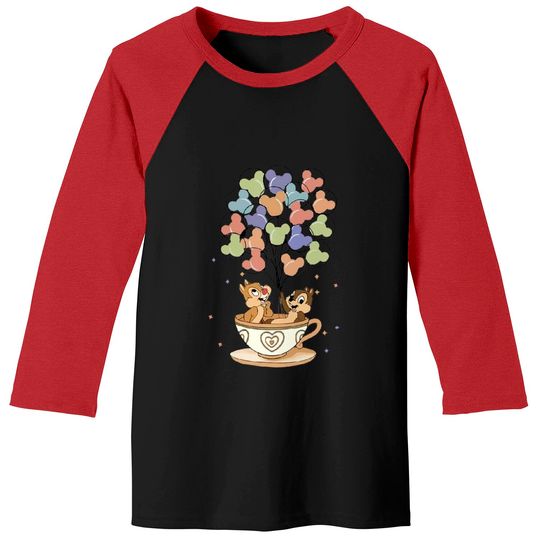 Disney Chip And Dale Teacup Balloons Baseball Tees, Double Trouble Baseball Tees