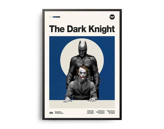THE DARK KNIGHT Retro Movie Print Poster