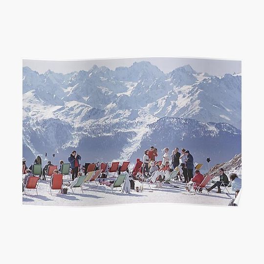 Discover Lounging In Verbier Print Premium Matte Vertical Poster