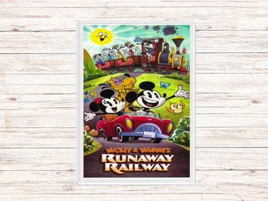 0152 Disney Mickey's Runaway Railway Poster.  Disneyland Disney World Poster