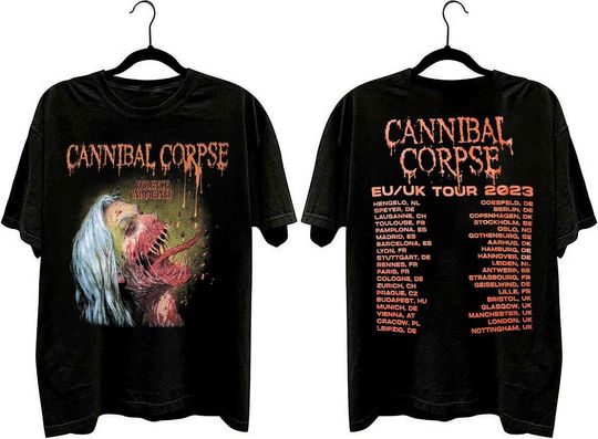 Cannibal Corpse Tour T-Shirt, Cannibal Corpse Graphic Tour Concert Shirt, 2023 Europe Tour