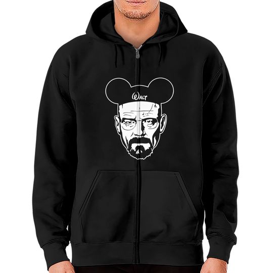 Walter White Heisenberg Walt Zip Hoodies, Walt Breaking Disney, Walt White Zip Hoodies, Disney Zip Hoodies