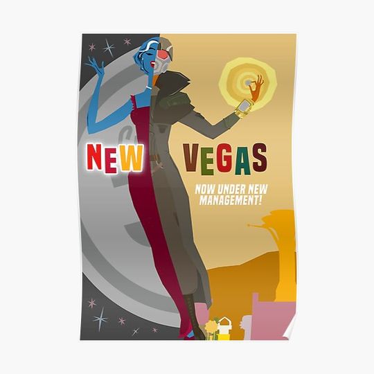 Discover Vintage New Vegas Tourism Poster: Platinum Chip Premium Matte Vertical Poster