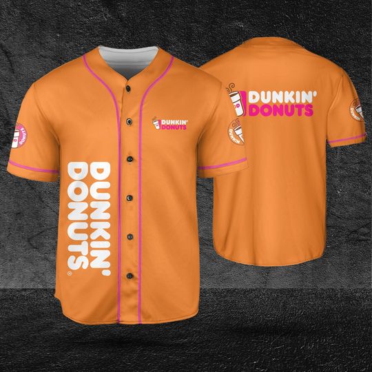 Dunkin Donuts Orange  Baseball Jersey, Beer Lovers Jersey