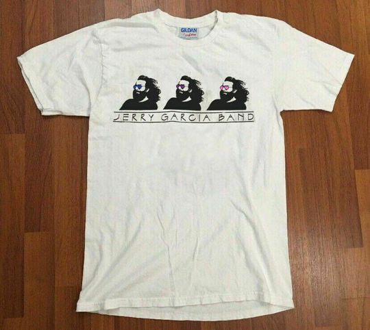 Vintage T Shirt 1991 Jerry Garcia Band Triple Logo white Heavy Cotton