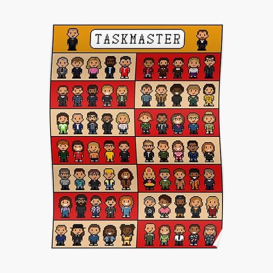 Discover Pixel Art Taskmaster series 1-14 design New. Premium Matte Vertical Poster