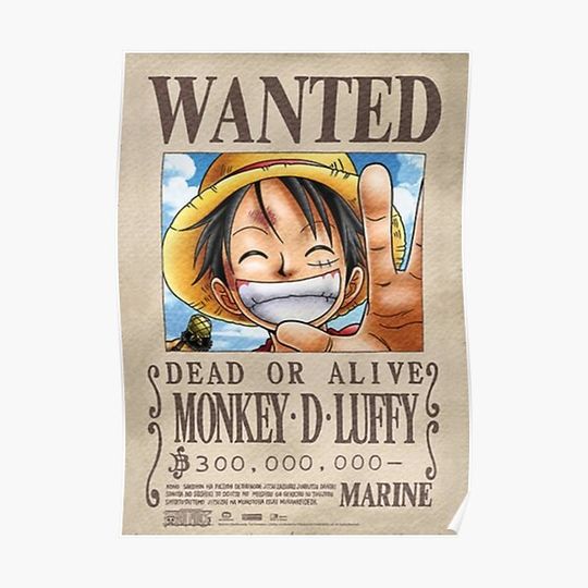 Discover Wanted Luffy Vintage Premium Matte Vertical Poster