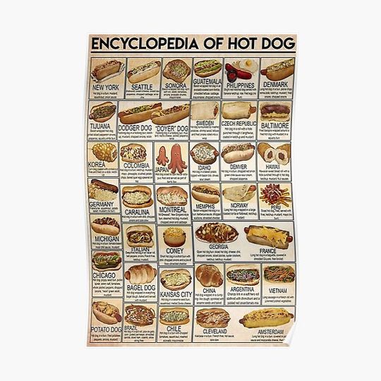 Discover Encyclopedia of Hot Dog Premium Matte Vertical Poster