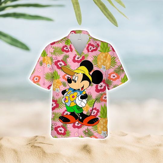 Mickey Hawaiian Aloha shirt, Disney Trip 2023, Disney Family Shirt, Mickey And Friends Hawaiian