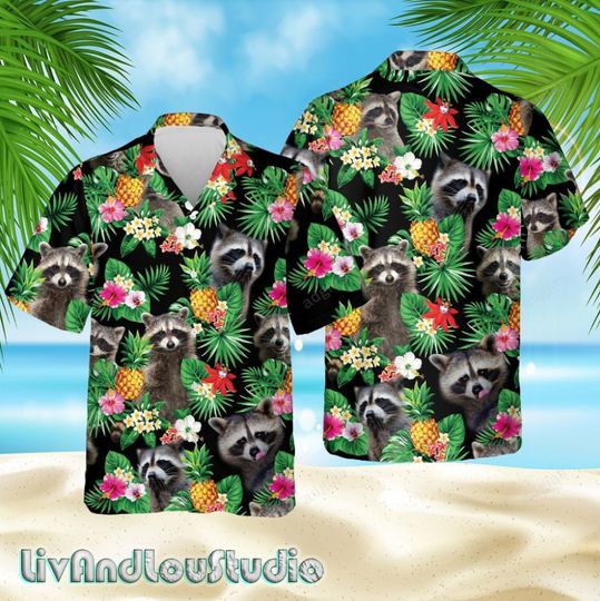 Discover Raccoon Lovers Hawaiian Summer Shirt