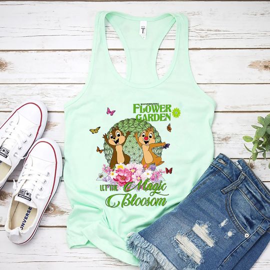 Disney Epcot Tank, Disney World Chip and Dale Tank, Chip and Dale Tank, Let The Magic Blossom