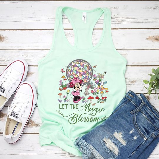 Minnie and Daisy Epcot Tank, Disney Epcot Tank, Disney World Tank, Let the magic Blossom Tank