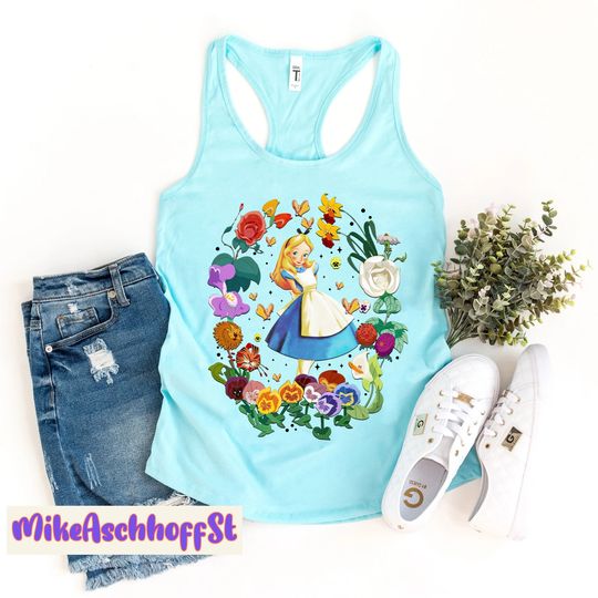 Alice in Wonderland Tank, Disney Floral Tank, Alice Wildflowers Tank, Epcot Flower and Garden Festival Tank