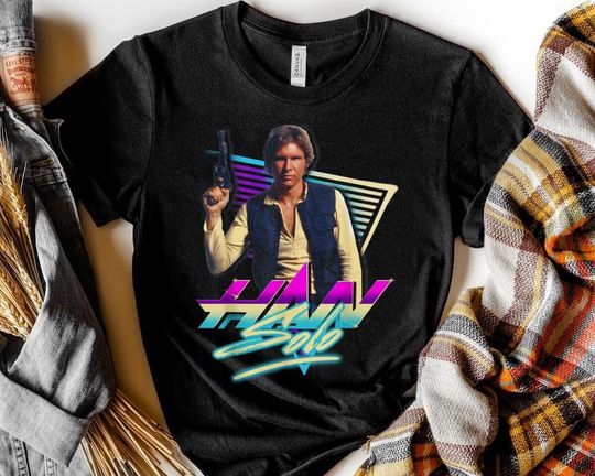 Han Solo Eighties Retro Star Wars Retro T-Shirt Disneyland Summer Trip 2023