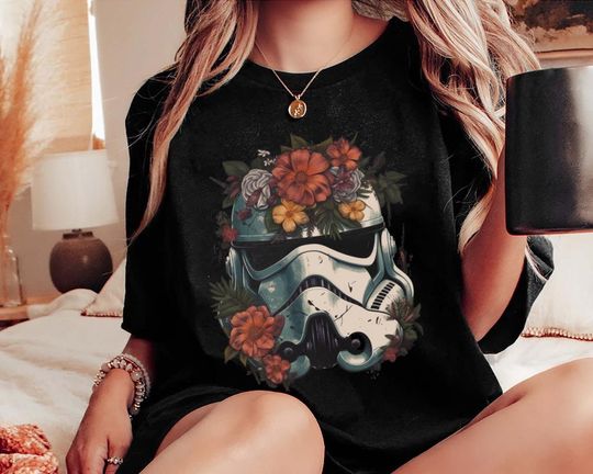 Stormtrooper Floral Flower Retro T-Shirt Disneyland Summer Trip 2023 Shirt