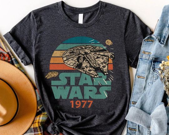 Star Wars 1977 Millennium Falcon Star Death Star  T-Shirt Disneyland Summer Trip 2023 tshirt