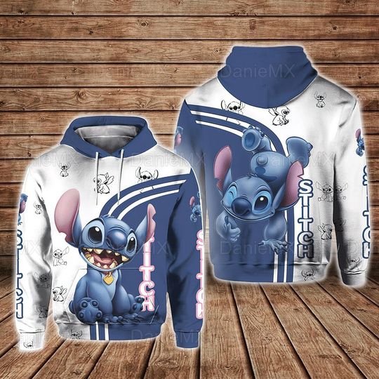 Stitch Hoodie, Disney Stitch Hoodie, Stitch 3D Printed Hoodie, Disney Cartoon Hoodie