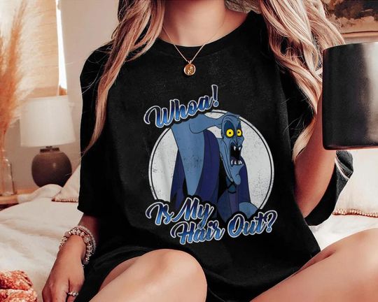 Hades Whoa Is My Hair Out Funny Disney Villains 2023 T-Shirt