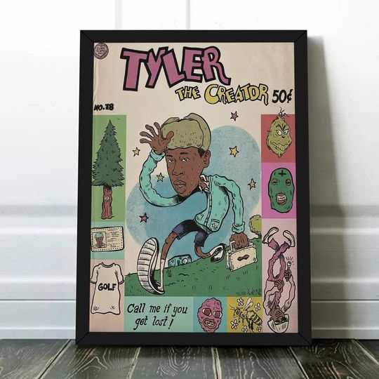 Tyler The Creator Comic Art Book Canvas Print - Poster Retro Vintage 90s Hip Hop Gifts For Fan
