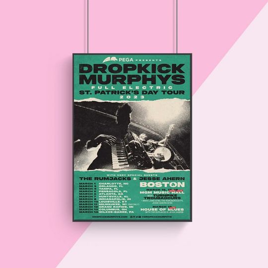 Discover Dropkick Murphys Full Electric St Patrick Day Tour Date 2023 Poster