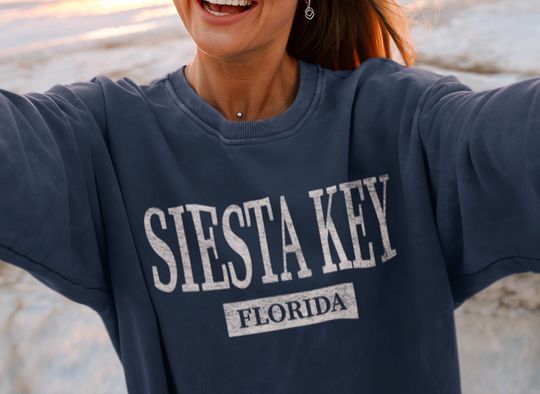 Siesta Key Florida Sweatshirt, Womens Florida Beach Shirt, Spring Break Shirt, Siesta Key FL Beach Crewneck