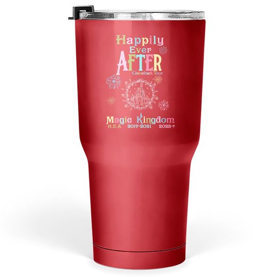 Retro Happily Ever After Come Back Tour Tumblers 30 oz, Disneyworld Tumblers 30 oz, Magic Kingdom, Disney Castle