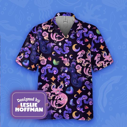Espeon Umbreon PKM Hawaiian Shirt, Button Up Shirt