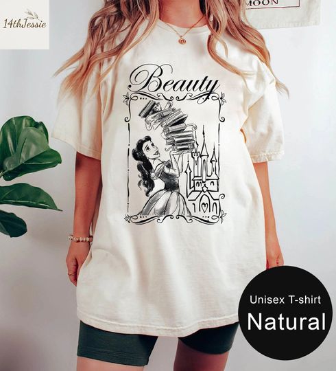 Disney Beauty & The Beast Belle Book Stack Tshirt