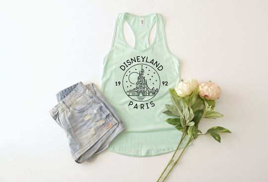 Disneyland Paris 1992 Tank Top, Magic Kingdom Tank Top, Disney Outline Tank, Magic Kingdom Outline Tank