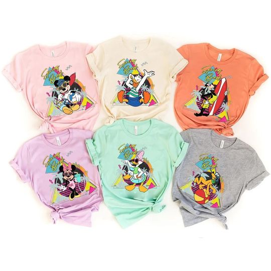 Vintage Disney Summer Vibes 2023 Shirt, Mickey and Friends Summer Vacation Group Matching