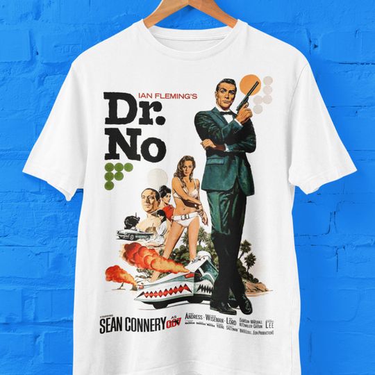 1963 007 James Bond DR No Movie Poster Tee T-shirt