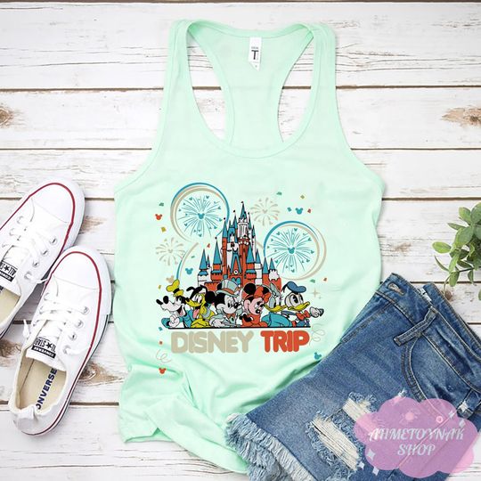 Mickey and Fiend Trip Tank, Disney Trip Tank, Vintage Disneyland Tank, First Disney Trip 2023