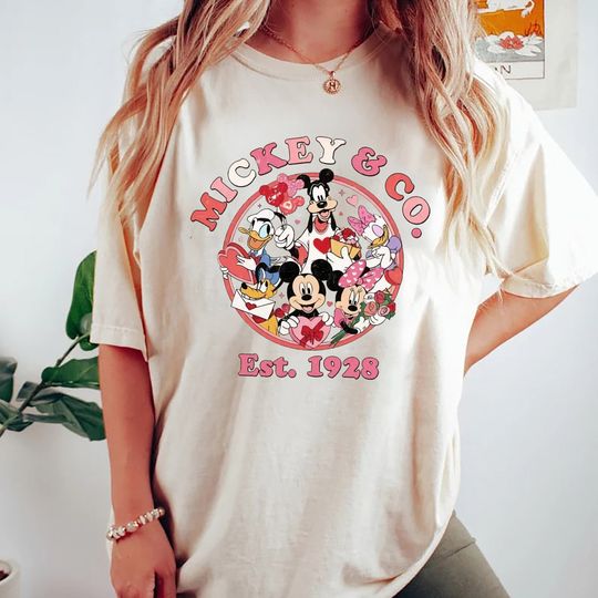 Vintage Mickey & Co Est 1928 Valentine Shirt, Disney Shirt, Disney Valentine Shirt