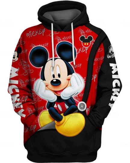 Mickey Hoodie, Disney Mickey 3D Printed Hoodie