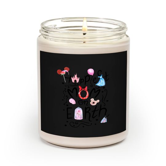 Happiest Mom On Earth Watercolor- Disney World Scented Candles- Disney Mom Scented Candles
