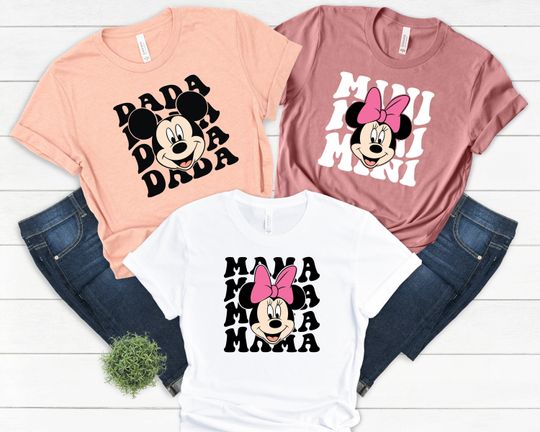 Disney Mama, Dada and Mini Shirt, Disney Mama Mini Matching Shirt, Minnie Mouse Shirt