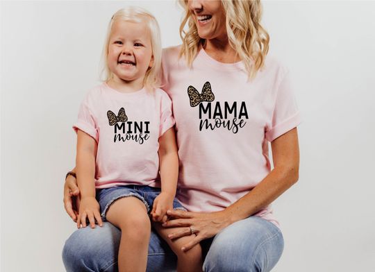 Mama/Mini Mouse Bow Disney Shirt, Matching Disney Mom & Mini Mouse Bow Shirt, Disney Family Vacation Shirt