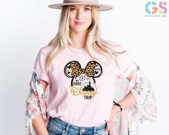 My First Disney 2023 Trip Shirt, Disneyworld Shirt 2023, Couples Trip Shirt, Mickey Leopard, Minnie Mouse Shirt