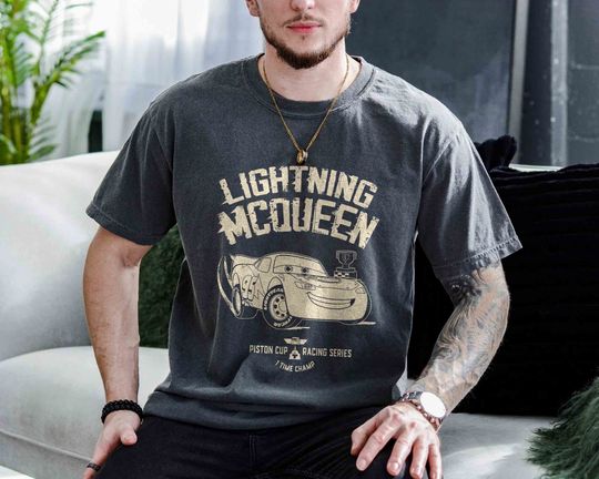 Vintage Lightning McQueen Shirt, Disney Cars Comfort Color Shirts