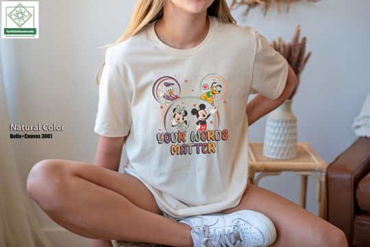 Retro Your Words Matter Disney Shirt, Aac Sped BCBA SLP OT Teacher T-shirt