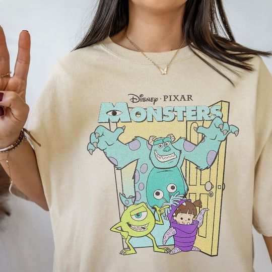 Disney Pixar Monsters Inc. Mike Sully Boo Group Poster T-Shirt