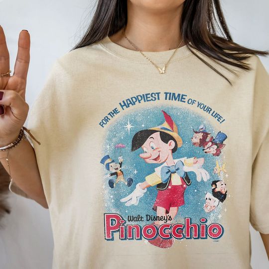 Disney Pinocchio For The Happiest Time In Your Life Retro T-Shirt