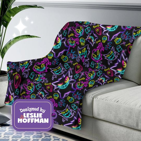 Gengar Ghost PKM Blanket, Fleece Blanket