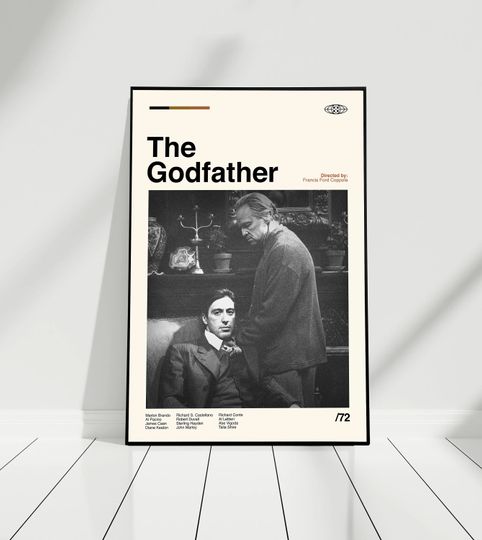 The Godfather Movie Poster - Retro Modern Art - Vintage Poster - Minimalist Art - Movie Poster