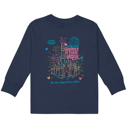 Happily Ever After Magic Kingdom Tour Comfort Kids Long Sleeve T-Shirts, Disneyworld Kids Long Sleeve T-Shirts