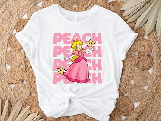 Princess Peach Tshirt,Princess Peach Love Heart Shirt