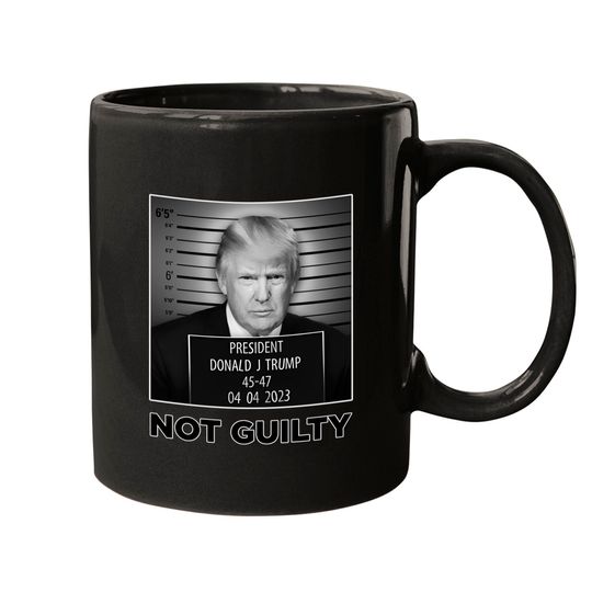 Funny Trump Mugshot Not Guilty Mugs, MAGA Trump 2024 Mugs