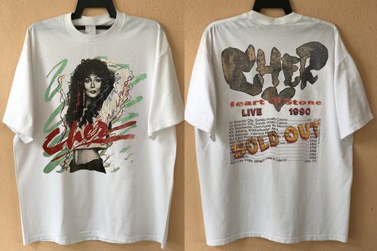 Cher Heart of Stone Live 1990 Concert T-Shirt